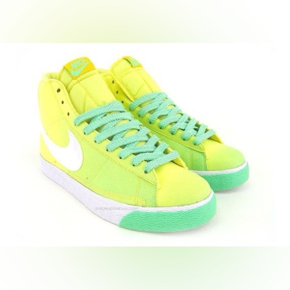 NEW! Nike Blazer High Lemon Frost White-Varsity Maize-Trmln Basketball Sneakers